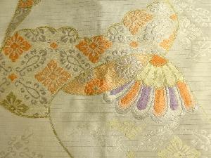 アンティーク　絽　貝合わせ模様織り出し名古屋帯